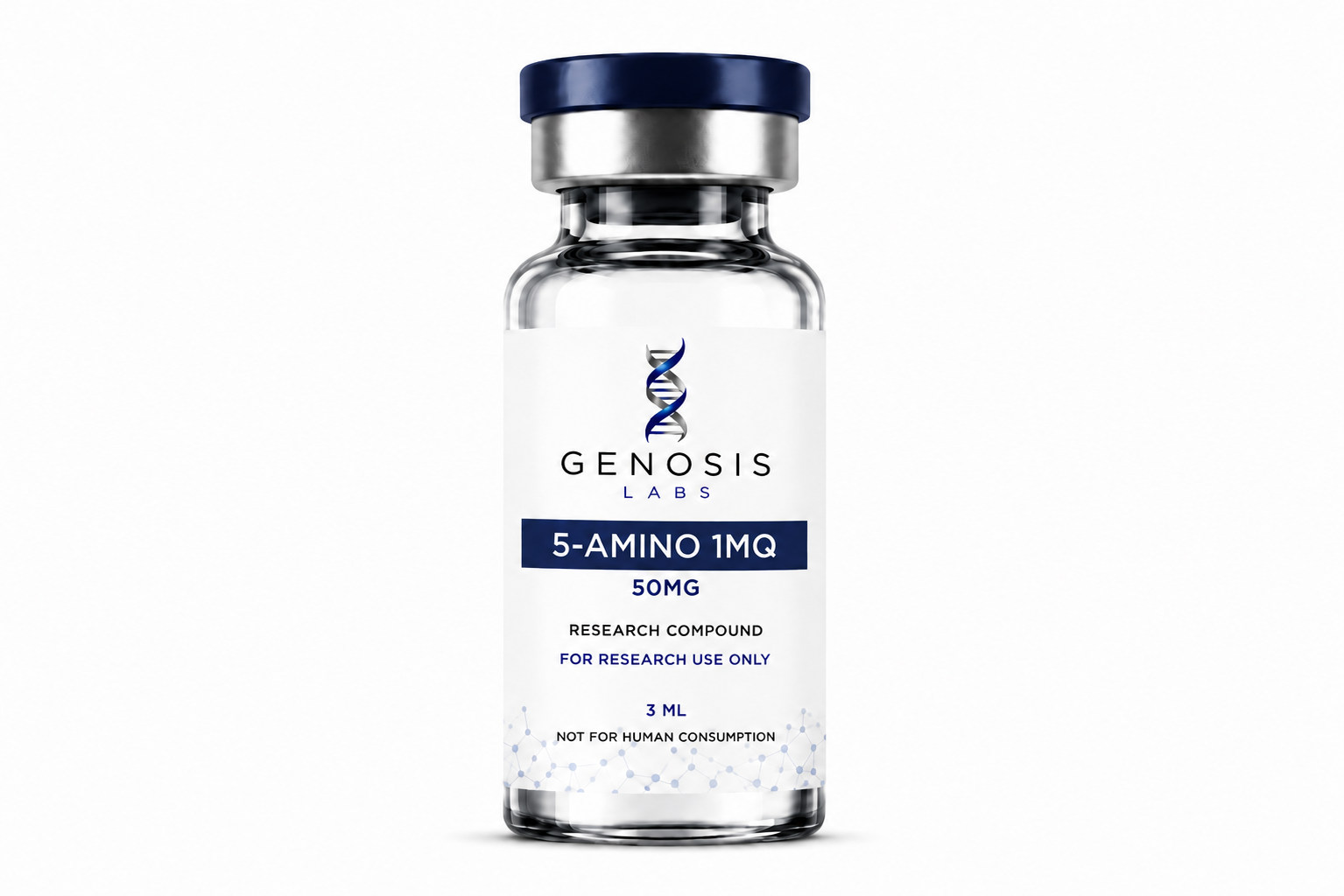 5 Amino 1mg research peptide vial by GENOSIS Labs