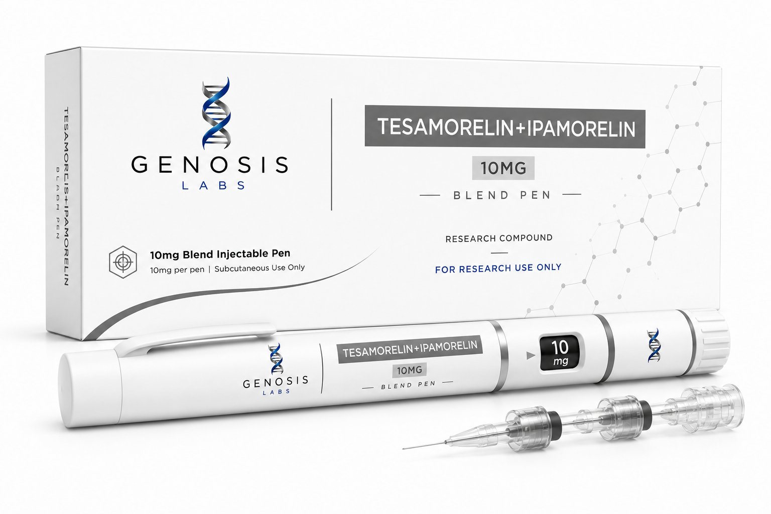 Tesamorelin + Ipamorelin Alpha Blend pre-filled pen for in-vitro research
