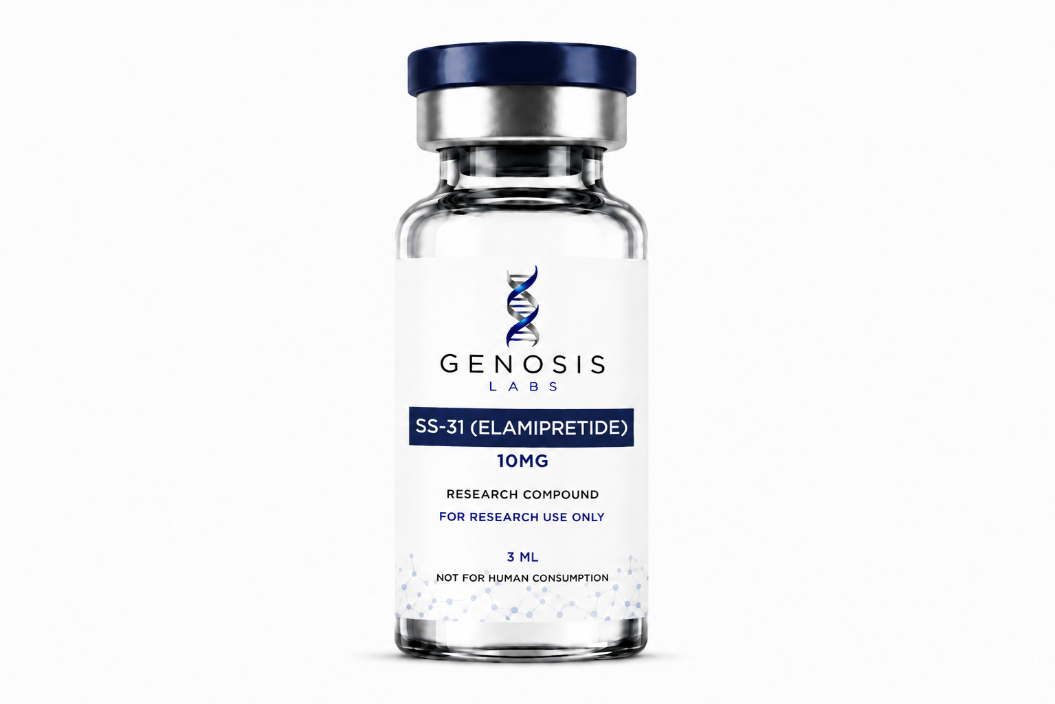 SS-31 Elamipretide 10mg research peptide vial by GENOSIS Labs